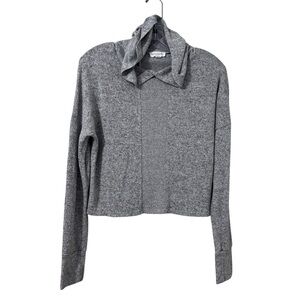 Dance & Marvel Gray Long Sleeve rayon blend sweater knit Hoodie Heather grey S